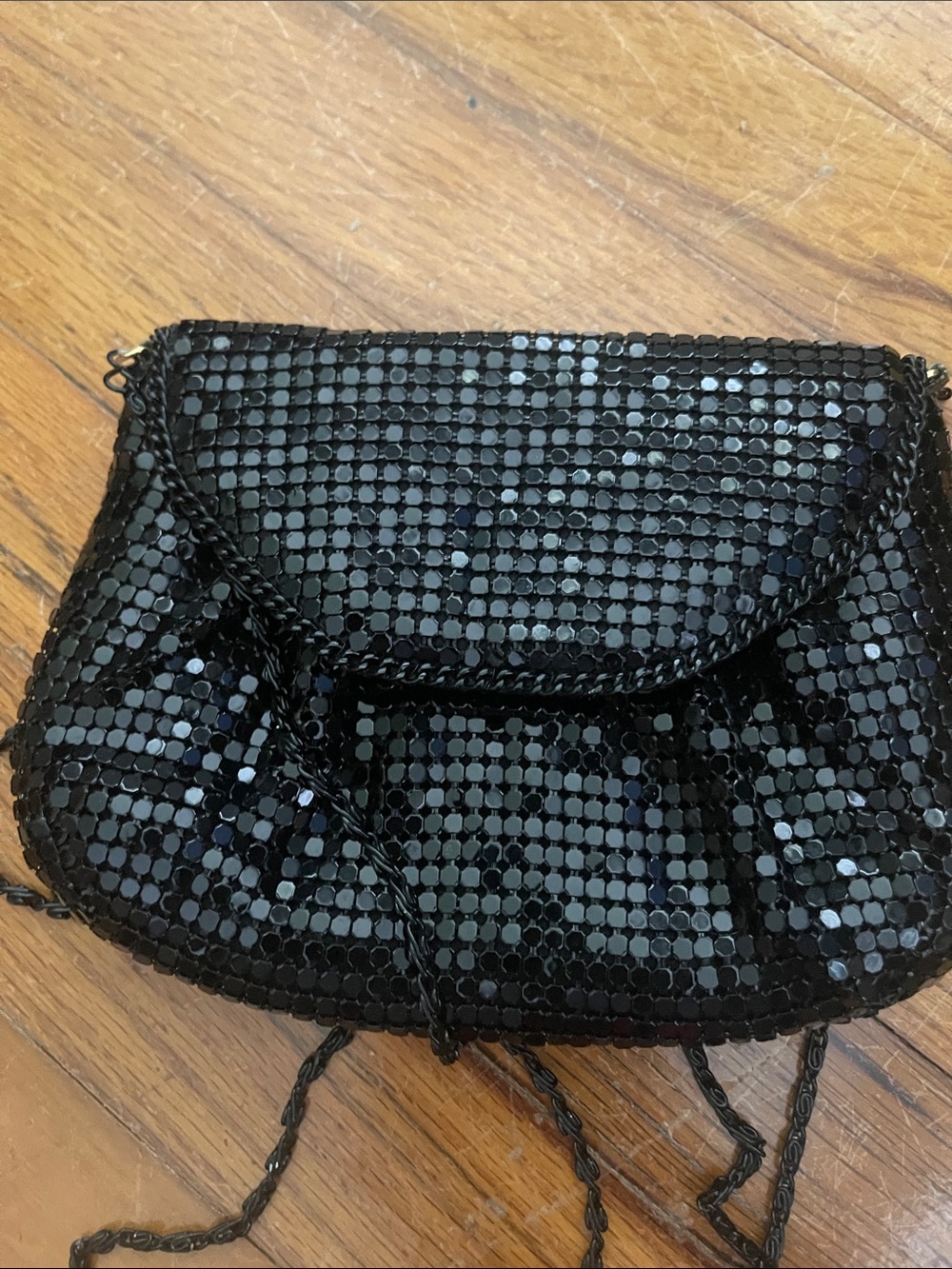 Black Sequin Crossbody Bag - Elegant Evening Purse - Picture 6 of 7